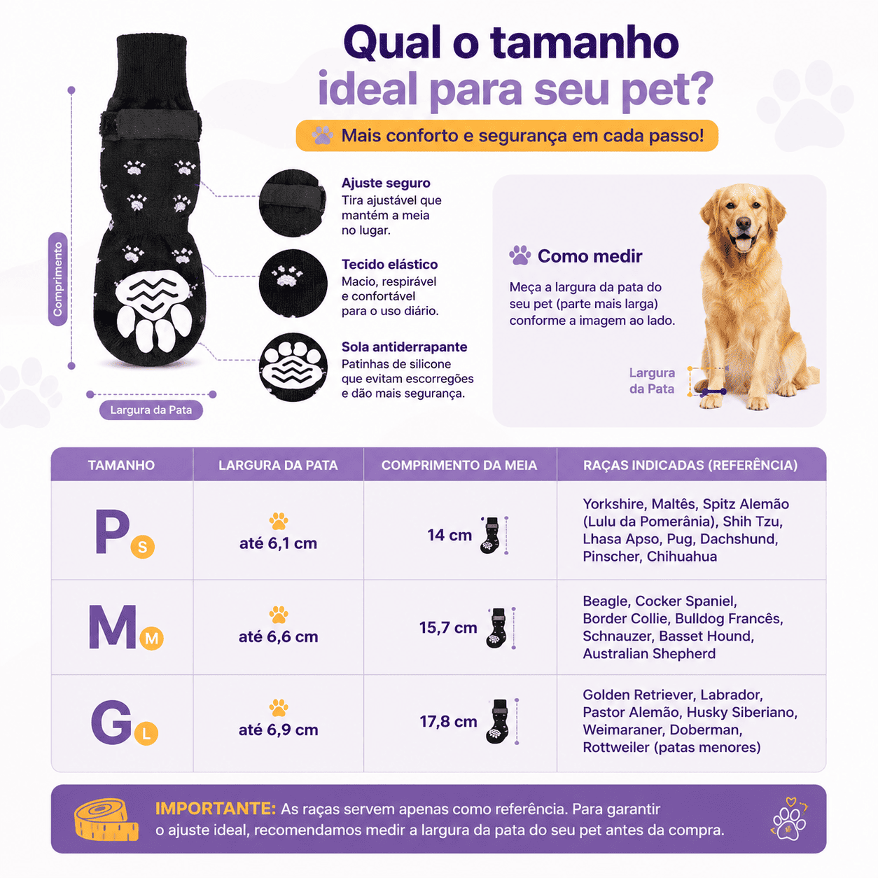 Meia Antiderrapante para Pets - Segurança e Conforto em Pisos Lisos e Escorregadios