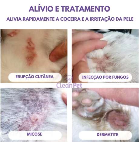 Spray Antibacteriano para Coceira na Pele - Alivia Coceira Instantaneamente - Sem Álcool para Cães e Gatos