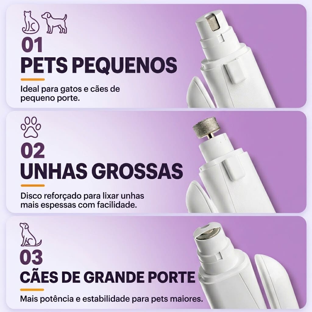 PetTrim™ 2 em 1 (Cortador + Lixador) com LED