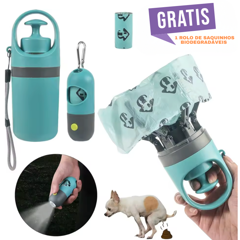 Coletor de Fezes Portátil Higiênico 3 em 1 para Passeios com Pets - CleanPick™