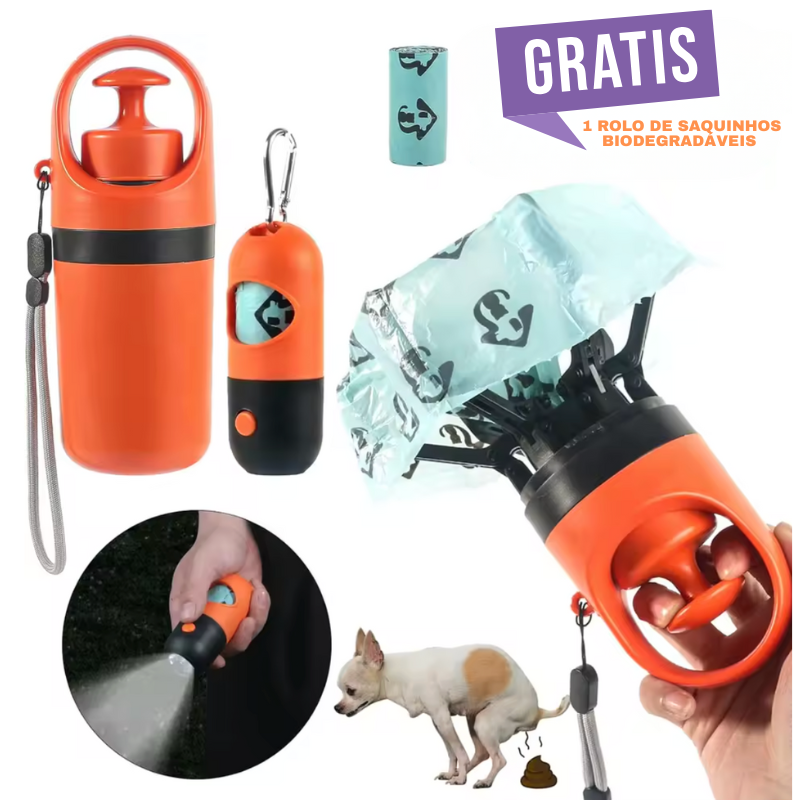 Coletor de Fezes Portátil Higiênico 3 em 1 para Passeios com Pets - CleanPick™