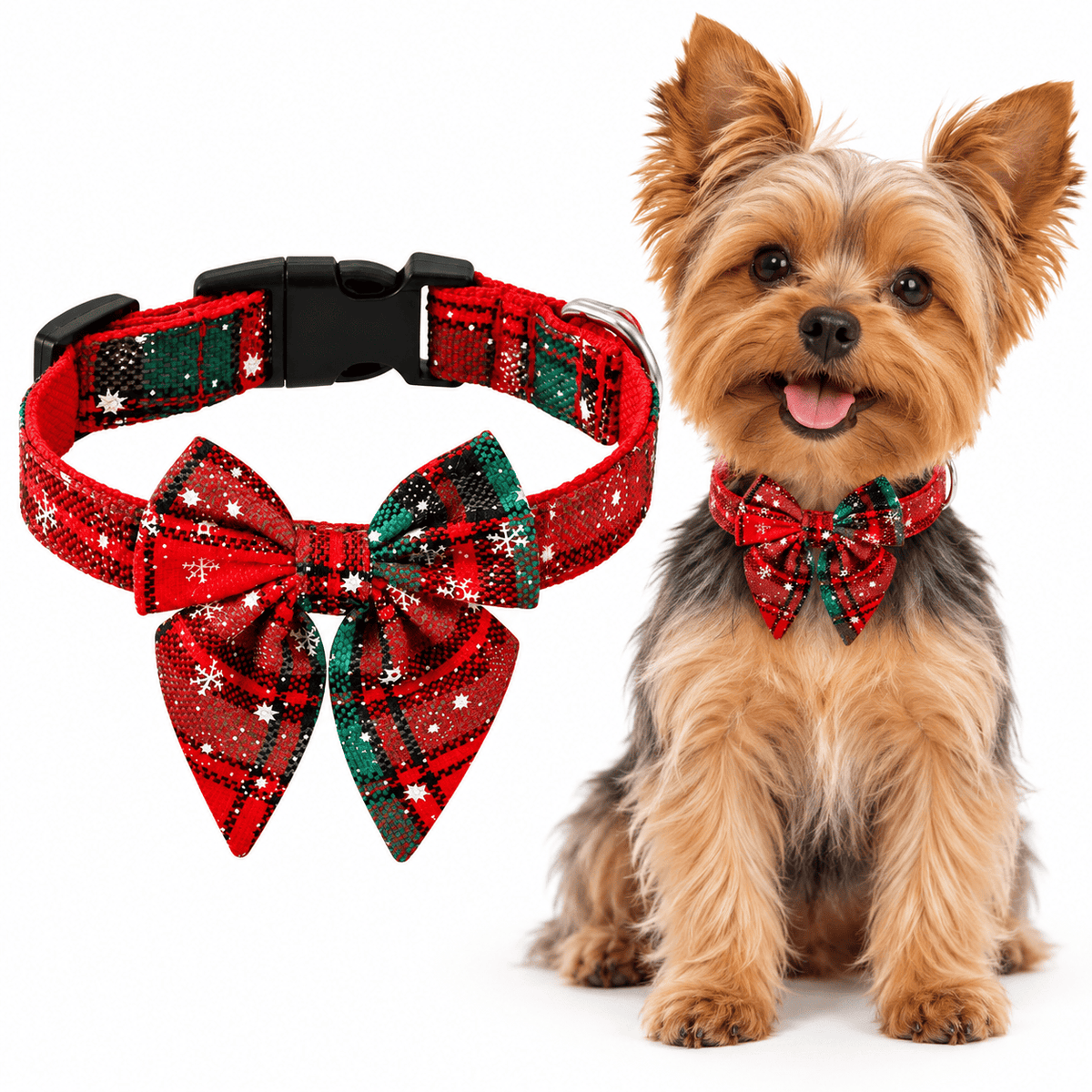 Coleira Natalina com Laço – O Look de Natal do Seu Pet