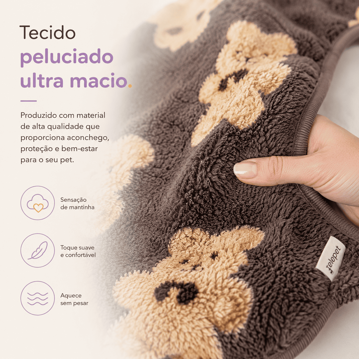 Casaco Peluciado para Cães Médios e Grandes | Roupa de Inverno Quentinha e Confortável