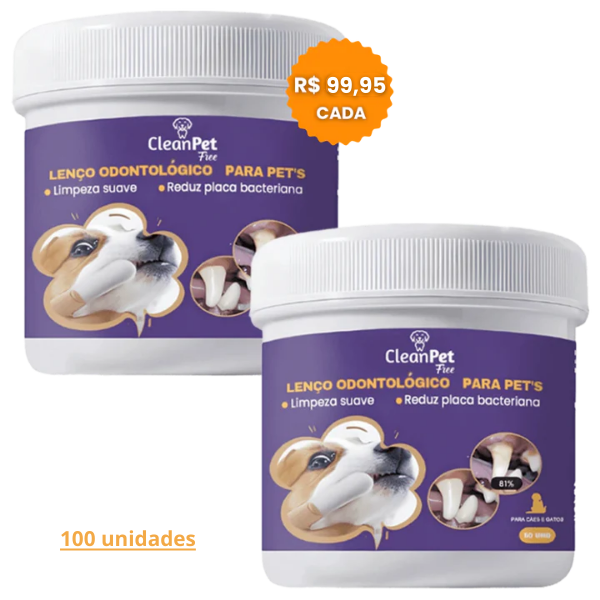 Lenços de limpeza odontológico para pets - Desenvolvido para pets que odeiam escovas (leve mais pague menos)