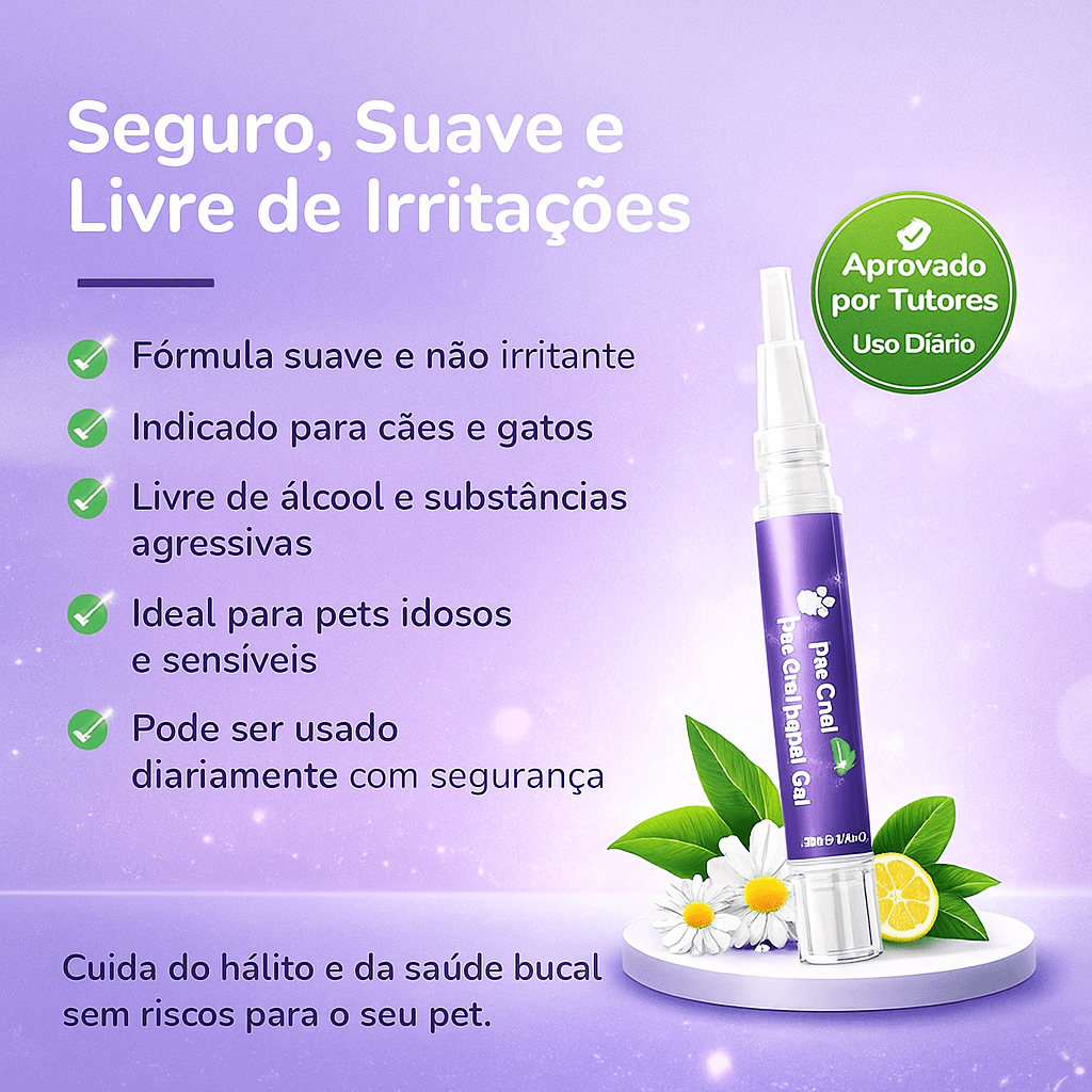 Caneta Dental para Pets Limpa dentes amarelados, previne o tártaro e elimina o mau hálito