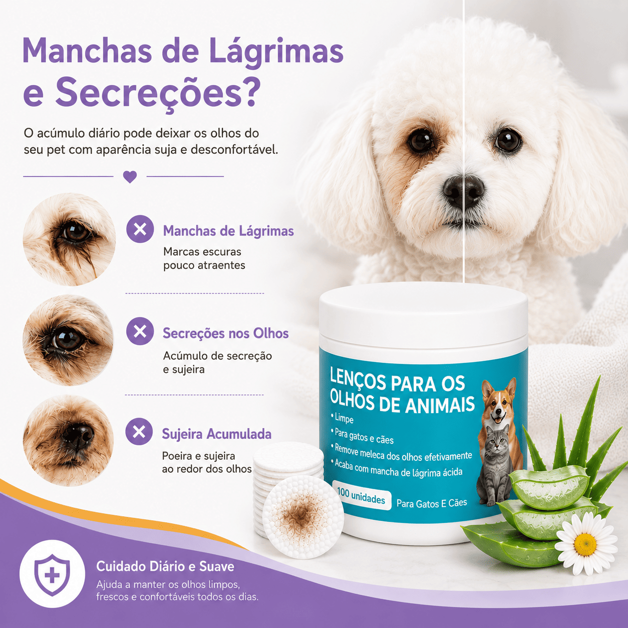 Lenço para limpeza de lagrima acida - Limpeza rápida e conveniente