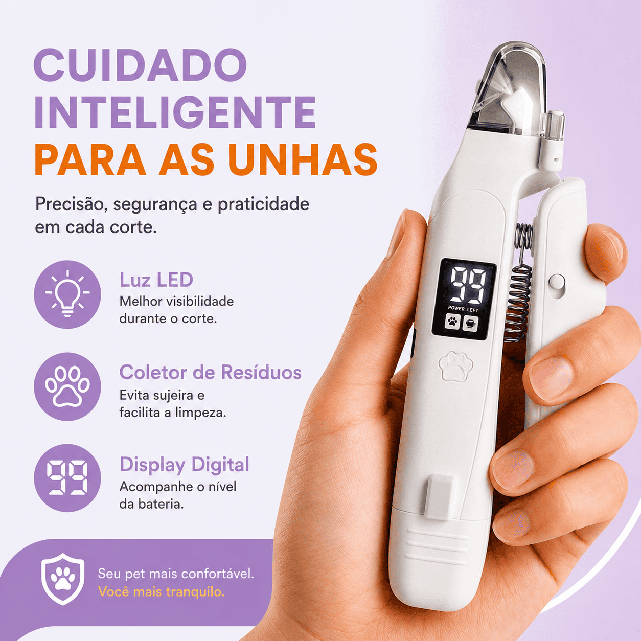 PetTrim™ 2 em 1 (Cortador + Lixador) com LED