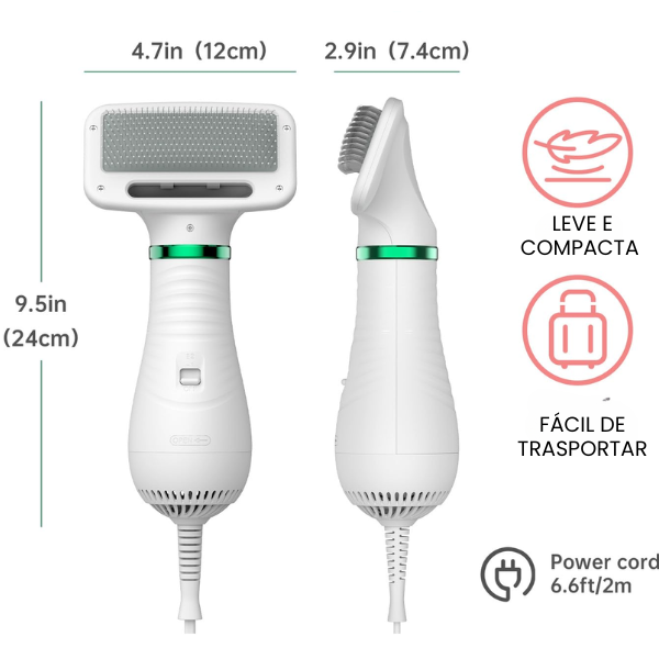 Escova Secadora 2 em 1 para Pets PeloSec – Seca e Desembaraça com Conforto e Segurança