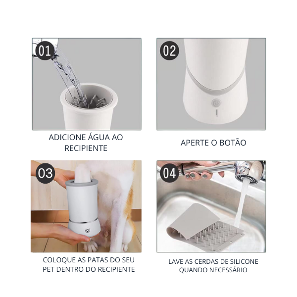 Lavador de Patas para Pets | Remova Sujeira, Lama e Germes em Segundos!