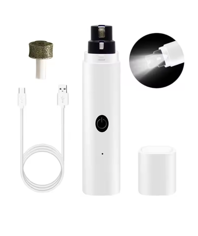 Lixador de Unhas Elétrico para Pets com Luz LED | Para Cães e Gatos de Todos os Tamanhos