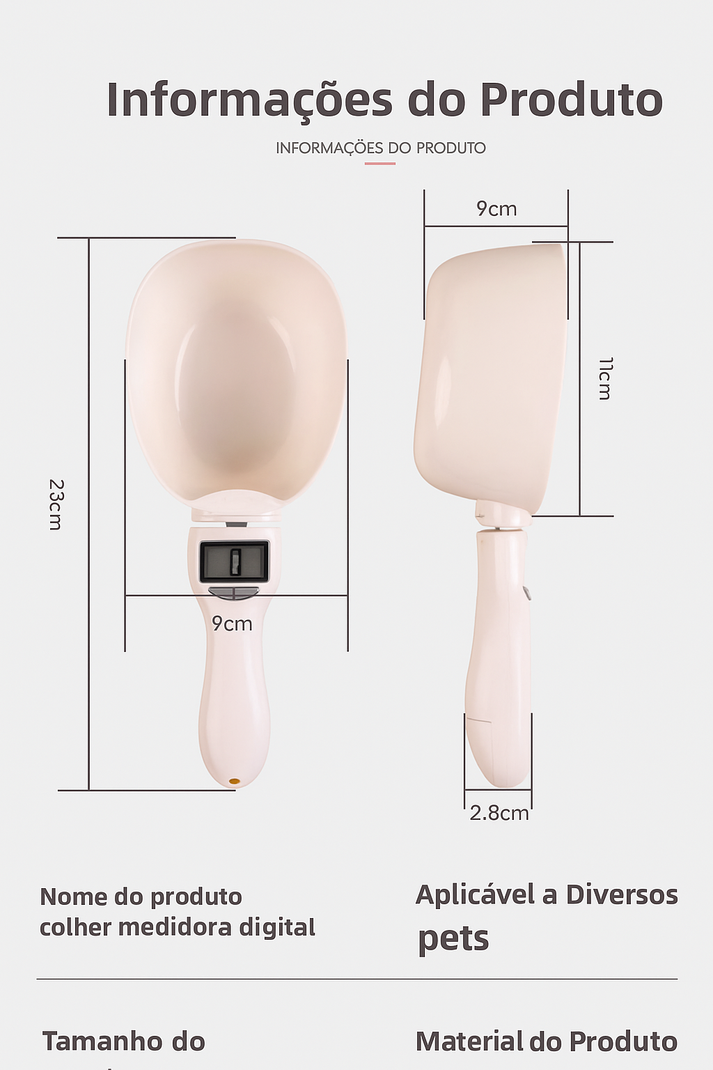 Colher Dosadora de Ração com Display Inteligente CleanPet - SmartPet Scoop™