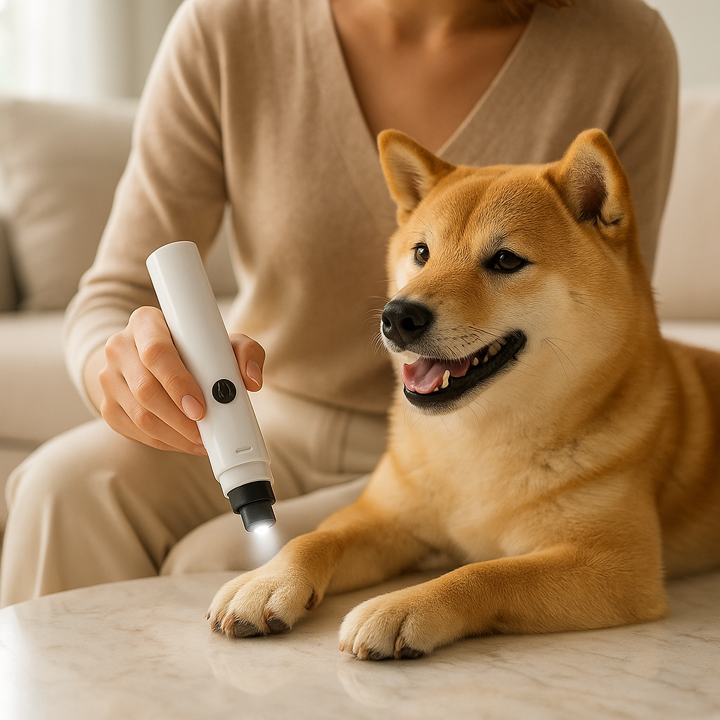 Lixador de Unhas Elétrico para Pets com Luz LED | Para Cães e Gatos de Todos os Tamanhos