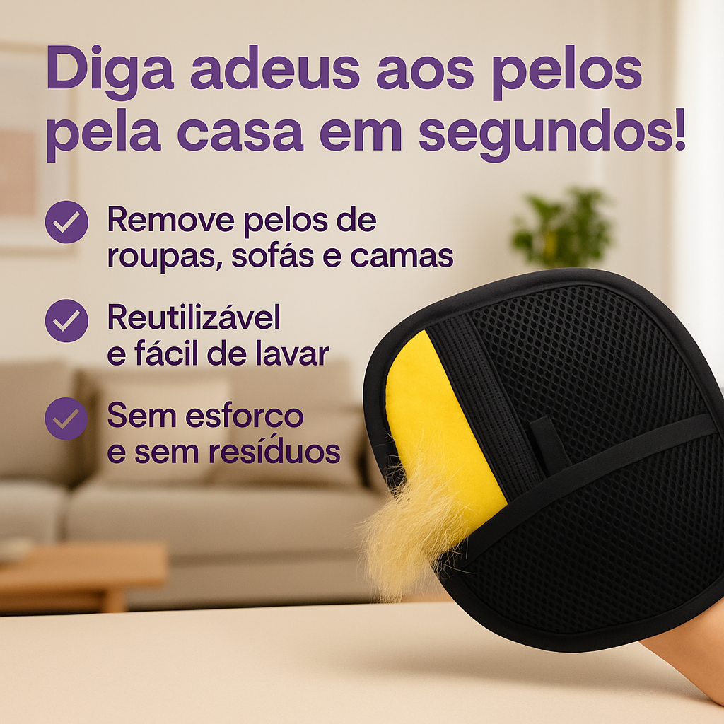 Remova os Pelos de Toda a Casa em Segundos! - Luva PeloTrap (Leve 2 Pague 1)