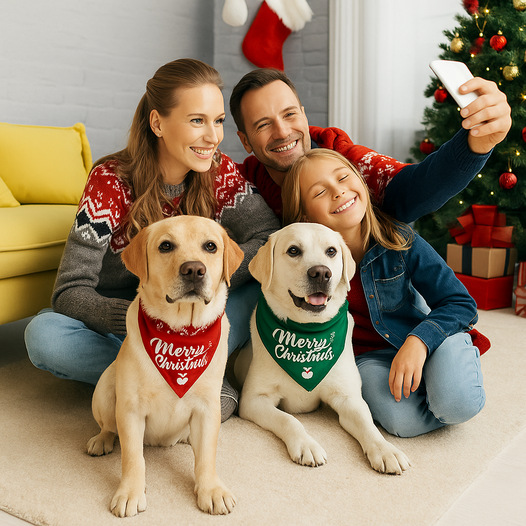 Bandana Natalina para pets -  Merry Christmas - Leve 2 Pague 1