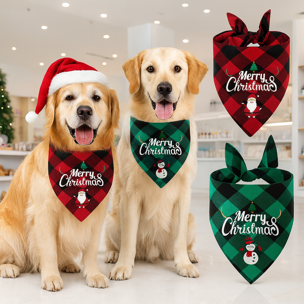 Bandana Natalina para pets -  Merry Christmas - Leve 2 Pague 1
