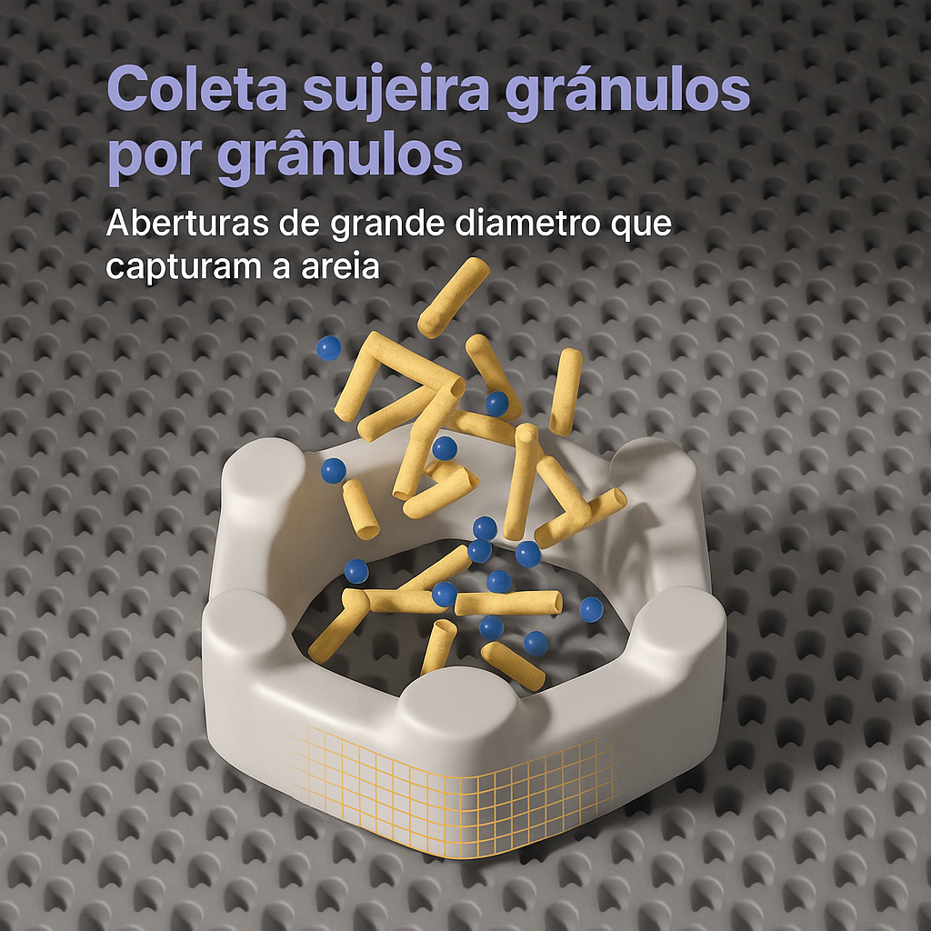 Tapete CleanStep™ – Proteção Elegante para a Área de Higiene do Seu Gato