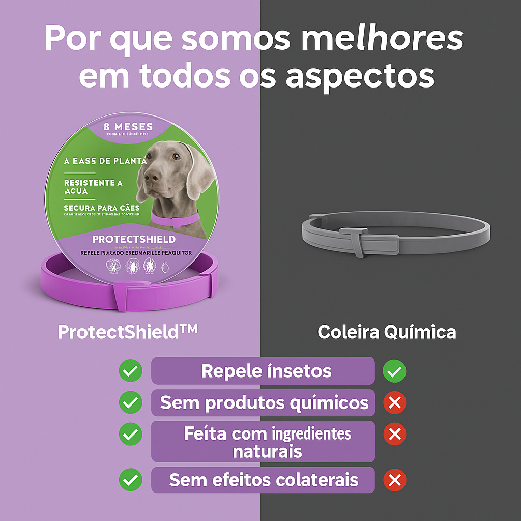 Coleira antiparasitas de longa proteção - ProtectShield™