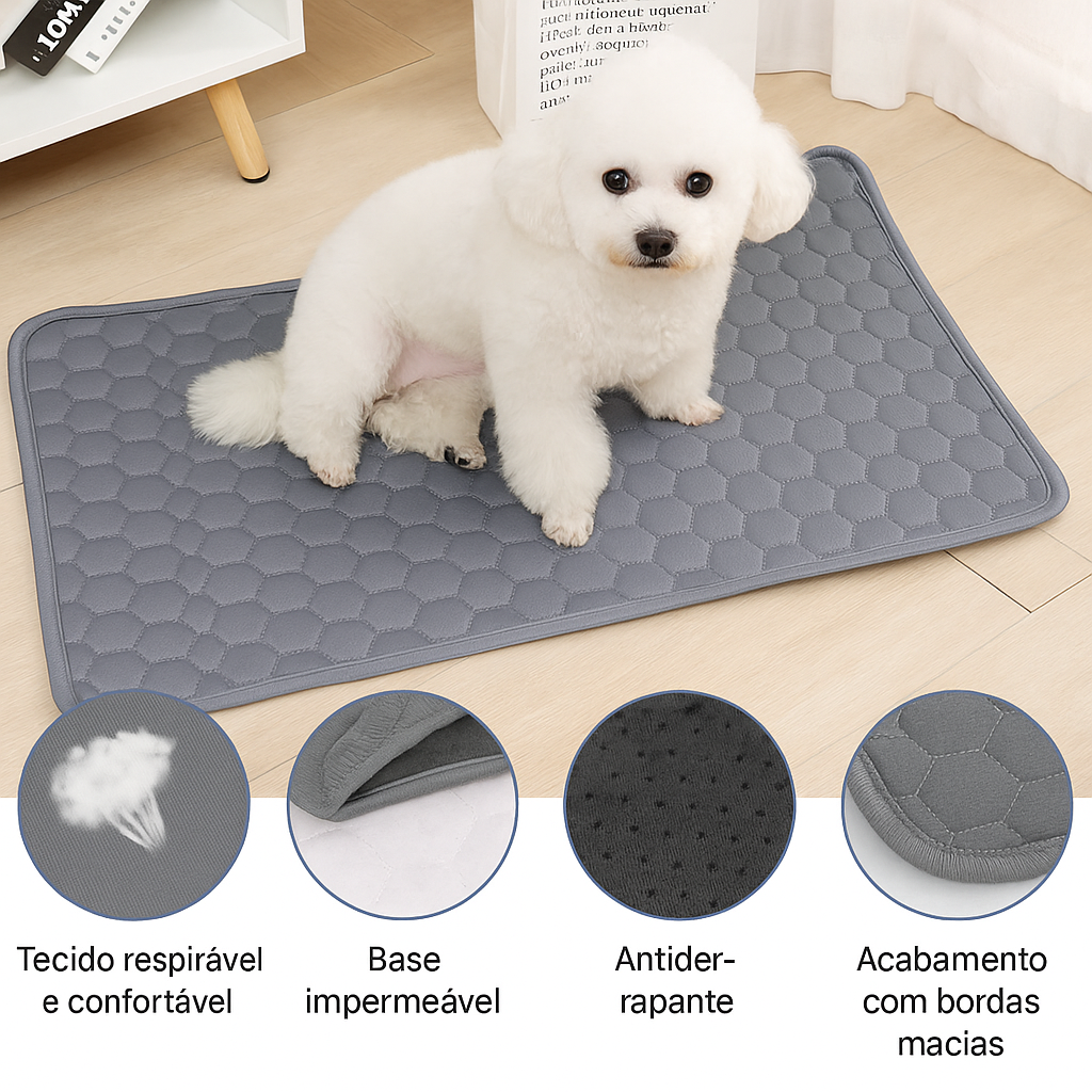 Tapete Higiênico Pet Premium – Lavável, Antivazamento e Antiderrapante