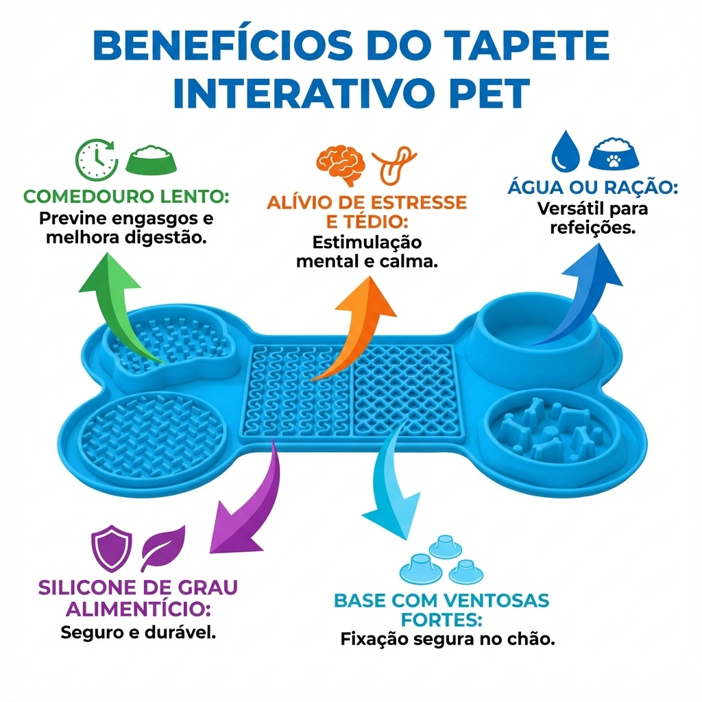 CalmiPet™ – Tapete interativo 6 em 1 para Calma e Estímulo Mental + (GRÁTIS  Lambedor vertical)