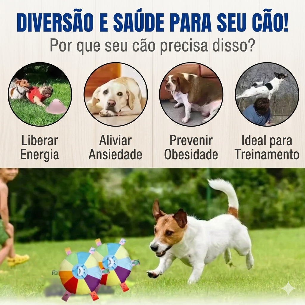 Frisbee de Pelúcia Sensorial: Brinquedo Antiestresse para Cães