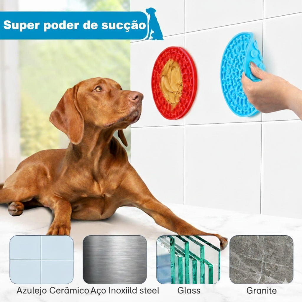 Comedouro Lento para Cães - Lick Pad Terapêutico: A Solução Definitiva para o Estresse e a Ansiedade do seu Pet.