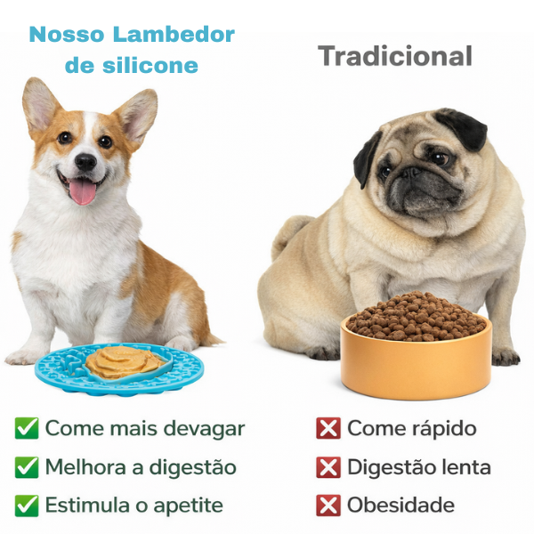 Comedouro Lento para Cães - Lick Pad Terapêutico: A Solução Definitiva para o Estresse e a Ansiedade do seu Pet.