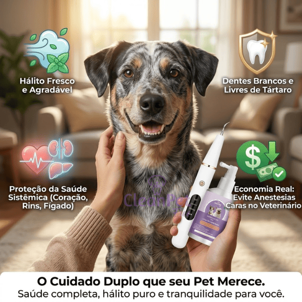 Spray bucal pet + Ultrassônico SmilePet: A solução completa contra mau hálito e tártaro dos pet