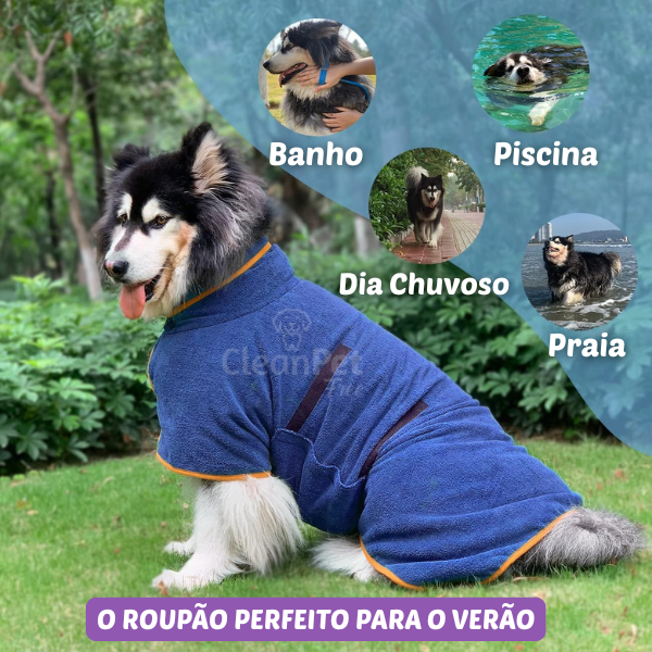 Roupão Super absorvente DryPet™ – Secagem Rápida, Conforto e Proteção para Seu Pet