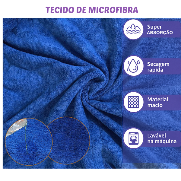 Roupão Super absorvente DryPet™ – Secagem Rápida, Conforto e Proteção para Seu Pet