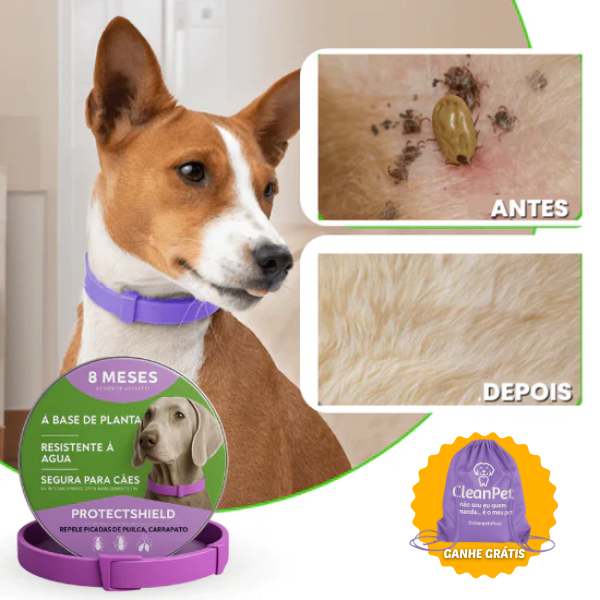 Coleira antiparasitas de longa proteção - ProtectShield™
