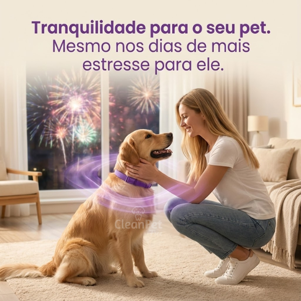 Coleira Calmante ZenPet™: Fim dos Tremores, Latidos Excessivos e Medo de Barulhos