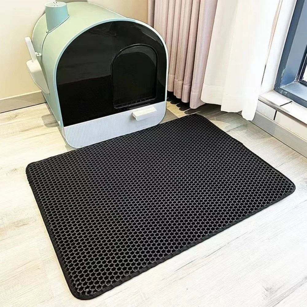 Tapete CleanStep™ – Proteção Elegante para a Área de Higiene do Seu Gato