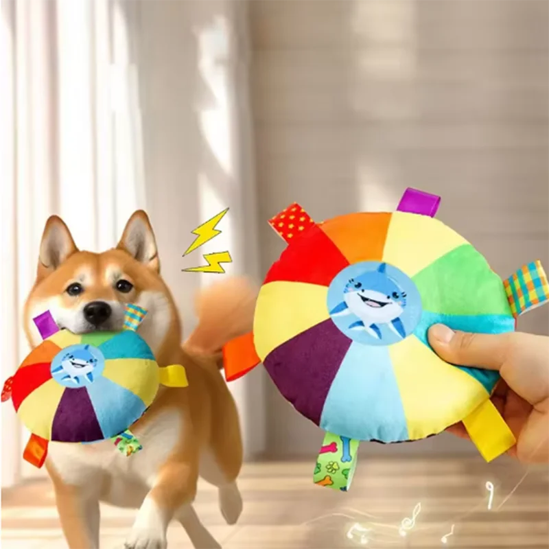 Frisbee de Pelúcia Sensorial: Brinquedo Antiestresse para Cães