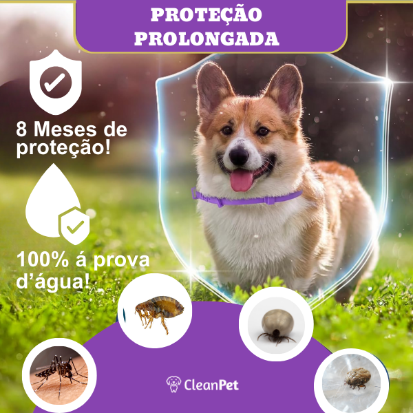 Coleira antiparasitas de longa proteção - ProtectShield™