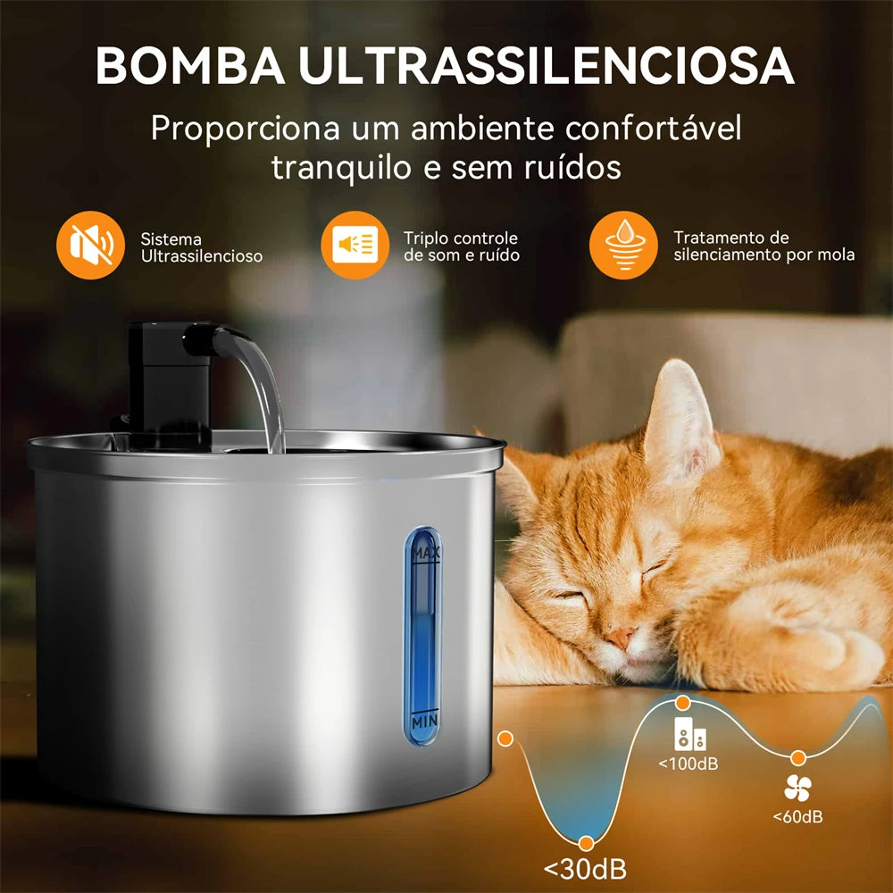 Bebedouro inteligente com tecnologia AeroFlow™ : Água Viva e Purificada 24h.