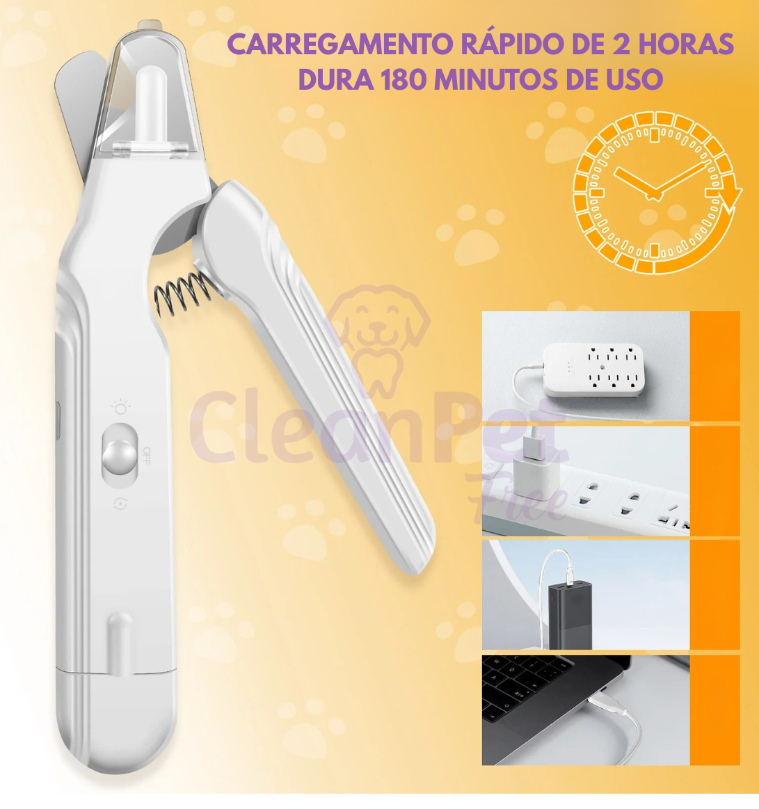PetTrim™ 2 em 1 (Cortador + Lixador) com LED
