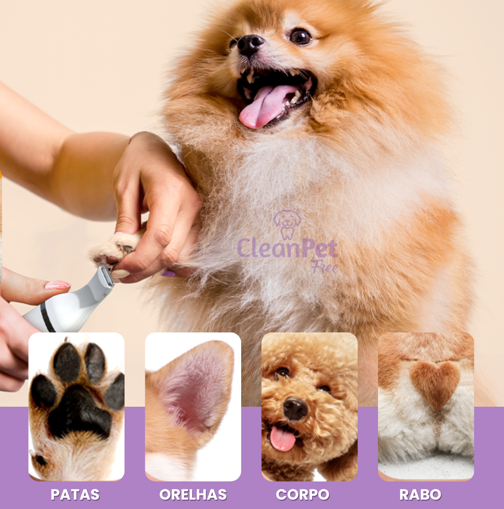 Aparador profissional 4 em 1 para tosa de pets – corte preciso, lixamento suave e sem risco de ferimentos