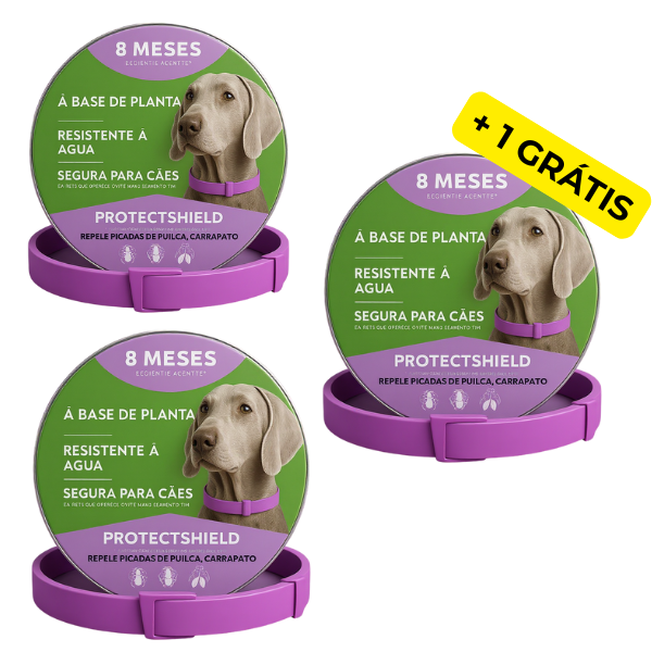 Coleira antiparasitas de longa proteção - ProtectShield™