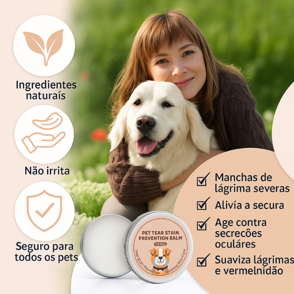 Clean Eyes™ – Solução Natural contra a Lágrima Ácida em Pets - Grátis pincel de aplicação!