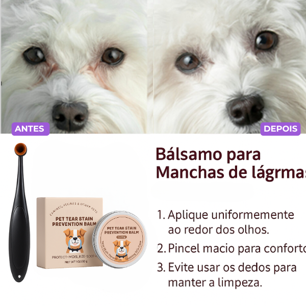 Clean Eyes™ – Solução Natural contra a Lágrima Ácida em Pets - Grátis pincel de aplicação!
