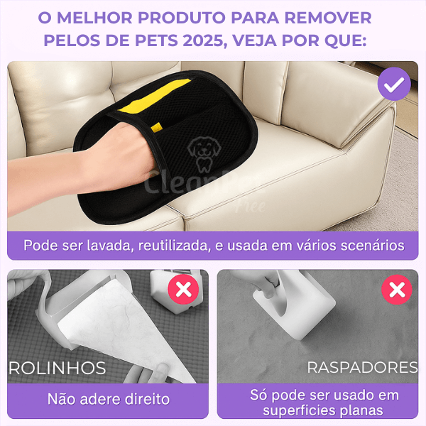 Remova os Pelos de Toda a Casa em Segundos! - Luva PeloTrap (Leve 2 Pague 1)