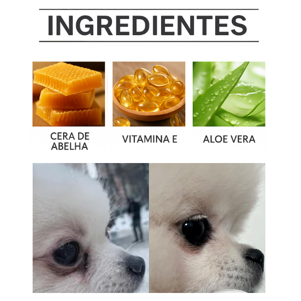Clean Eyes™ – Solução Natural contra a Lágrima Ácida em Pets - Grátis pincel de aplicação!